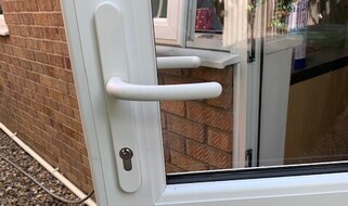 Upvc door with euro cylinder