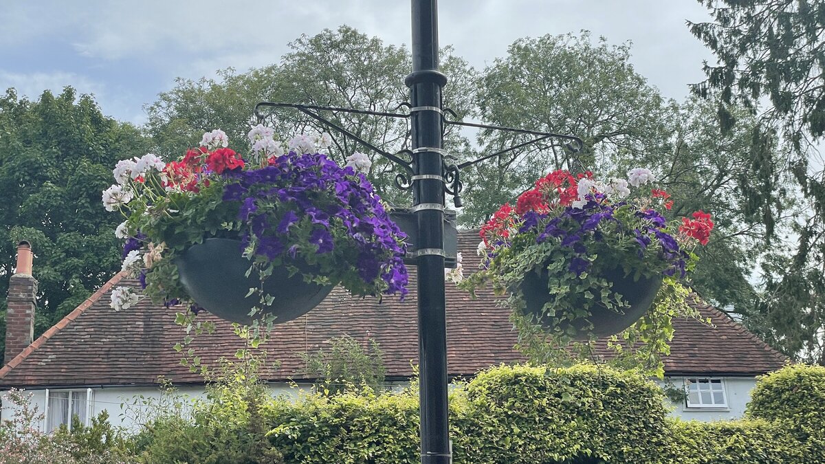 Hanging Baskets in the High Street Bookhams Residents Association