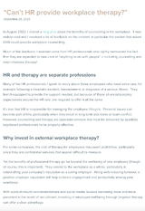 Can’t HR provide workplace therapy?