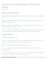 Employee Trauma Support: A Practical Guide