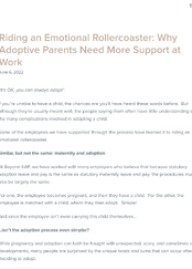Riding an Emotional Rollercoaster: Why Adoptive Parents Need More Support at Work