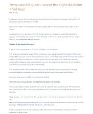 How coaching can reveal the right decision after loss