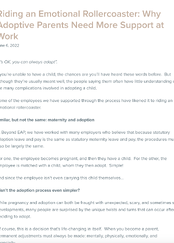 Riding an Emotional Rollercoaster: Why Adoptive Parents Need More Support at Work