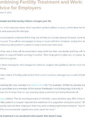 Combining Fertility Treatment and Work: Advice for Employers