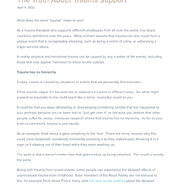 The Truth About Trauma Support