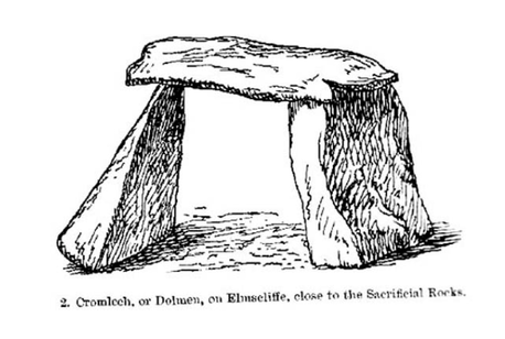 Simpson’s 1879 drawing of the Almscliffe ‘cromlech’