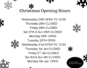 Christmas Opening Hours