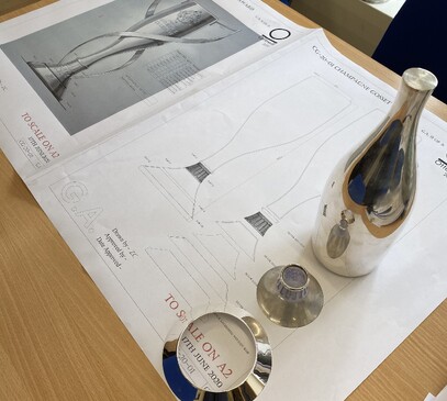 David Stonehouse's winning design in the making for Champagne Gosset