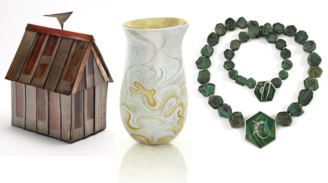 Evangeline Long - Barn, Jane Short - Cream Jug, Tamazin Savill - Gecko Necklace