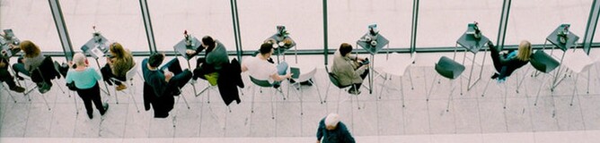 People sat on chairs