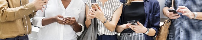 People browsing on phones