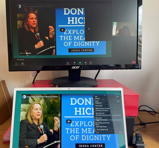 Spot the difference: host screen is the lower one