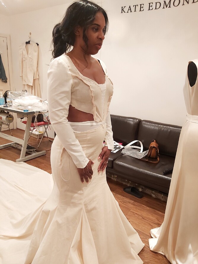 Custom wedding dress, Kate Edmondson, wedding dress designer, UK wedding dress designer, Wedding dress designer near me, Acton, West London