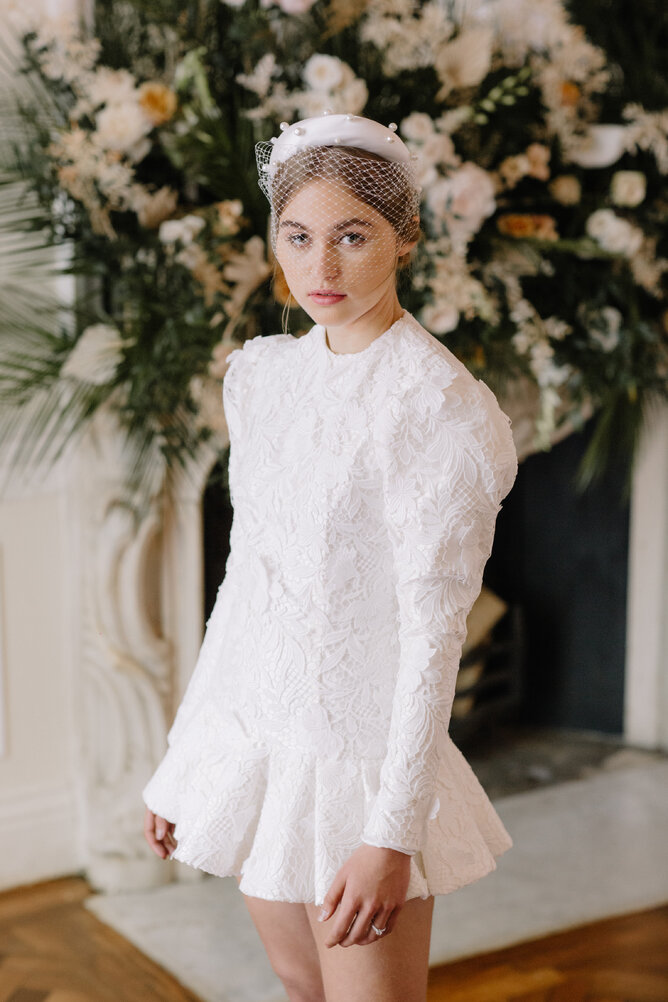 Short wedding dress by Kate Edmondson UK wedding dress designer