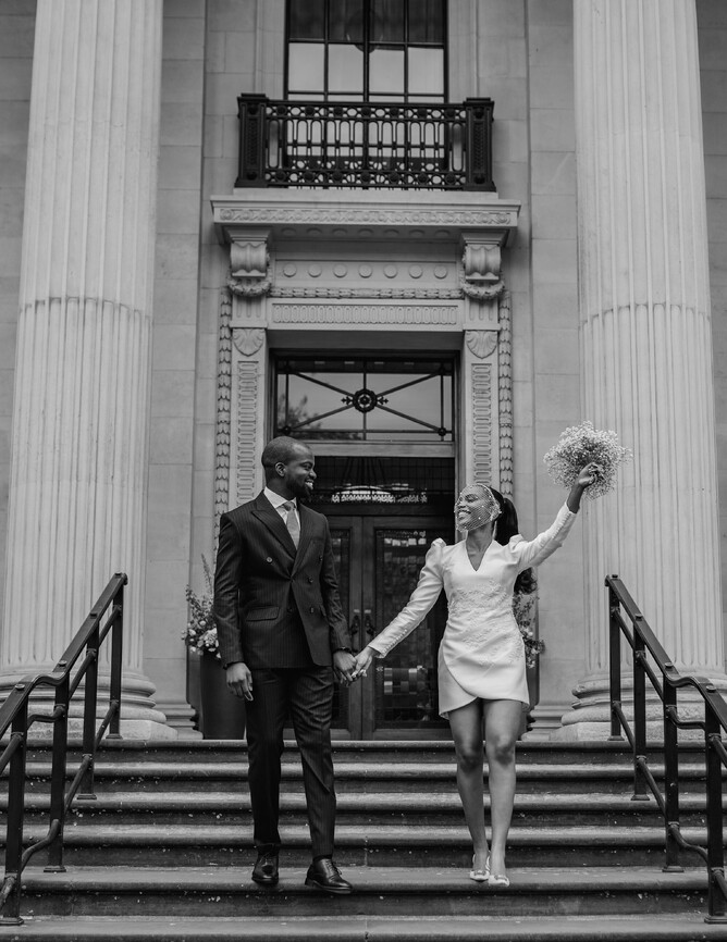 Short wedding dress, Short civil ceremony wedding dress, Statement sleeves short wedding dress, bridal fashion, custom wedding dress, Custom wedding dress near me, Kate Edmondson www.kateedmondsonbridal.co.uk