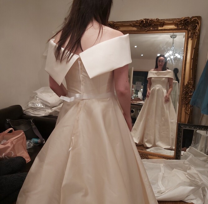 bespoke wedding dress fitting, inside our West London bridal atelier, bridal couture London, handcrafted bridal design