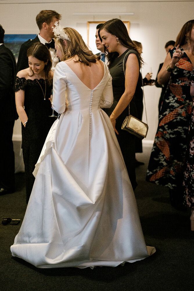 Our bride wearing couture wedding dress London, Custom wedding dress near me, Chiswick, Shepherds Bush, Notting hill Gate, Kensington, Hammersmith, Fulham, Wedding dress with sleeves