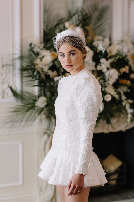 Short wedding dress by Kate Edmondson UK wedding dress designer