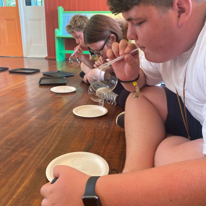 who can blow the biggest bubble?