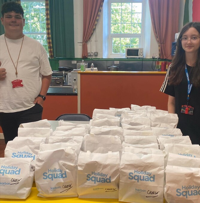 food provided by Karbon Homes, served by our Young Volunteers