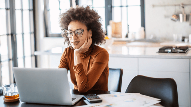 woman working from home