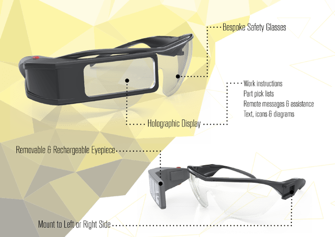 Removable and rechargeable earpiece alongside holographic display