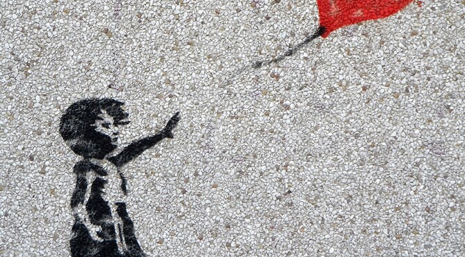 Banksy girl and balloon