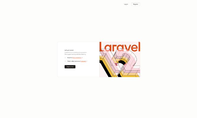 A running Laravel application