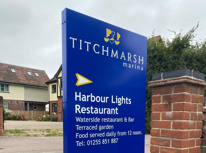 Titchmarsh signage next to brick wall by the best sigmakers Essex can offer