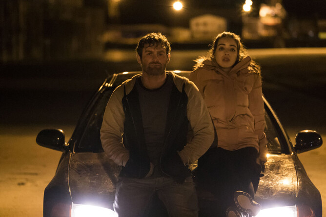 Mark Stanley &  Amy Manson in Scottish film RUN