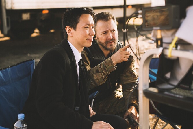  Chee Keong Cheung on the set of zombie movie REDCON-1