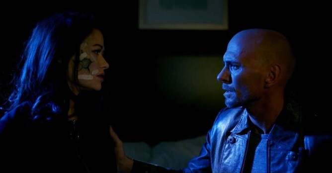 Luke Goss & Jess Impiazzi in sci-fi OVERRIDE