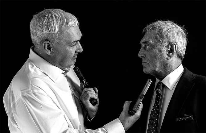 FrankHarper and Billy Murray in James Crow's British gangster Film NEMESIS