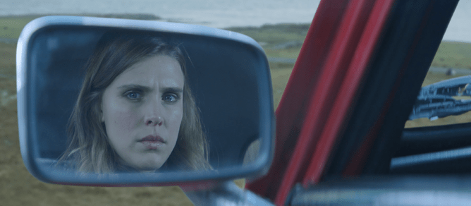 Gaia Weiss as Rachel Black in British horror film SHEPHERD