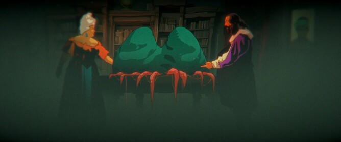 A scene from 'DOG OF GOD', a Latvian animated horror based on the infamous 17th-century werewolf trials in Northern Europe, screening at FrightFest 2025