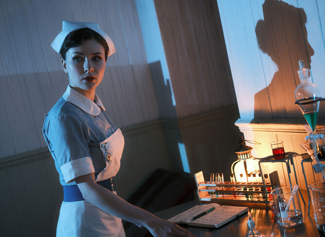 IN THE GRIP OF TERROR - Megan Tremethick as Nurse Charlotte