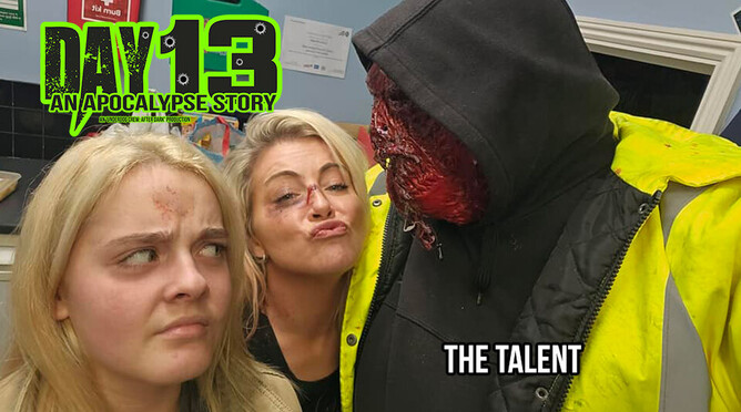 DAY 13 - AN APOCALYPSE STORY - LR: Calleigh Plant, Charlene Aldridge and Mike 'Stumpy' Rushforth