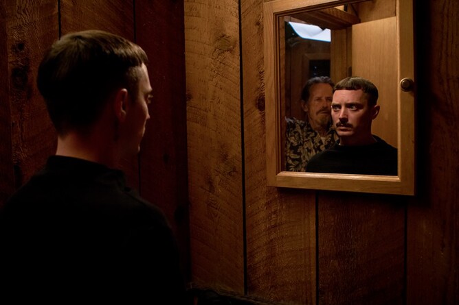 Elijah Wood’s Norval, in COME TO DADDY.