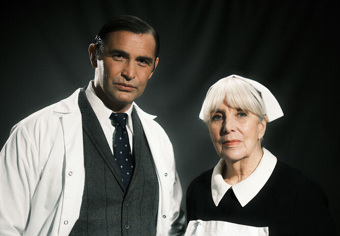 IN THE GRIP OF TERROR - Chris Capaldi as Dr Richard Maitland and R Jane Merrow as Matron Margaret