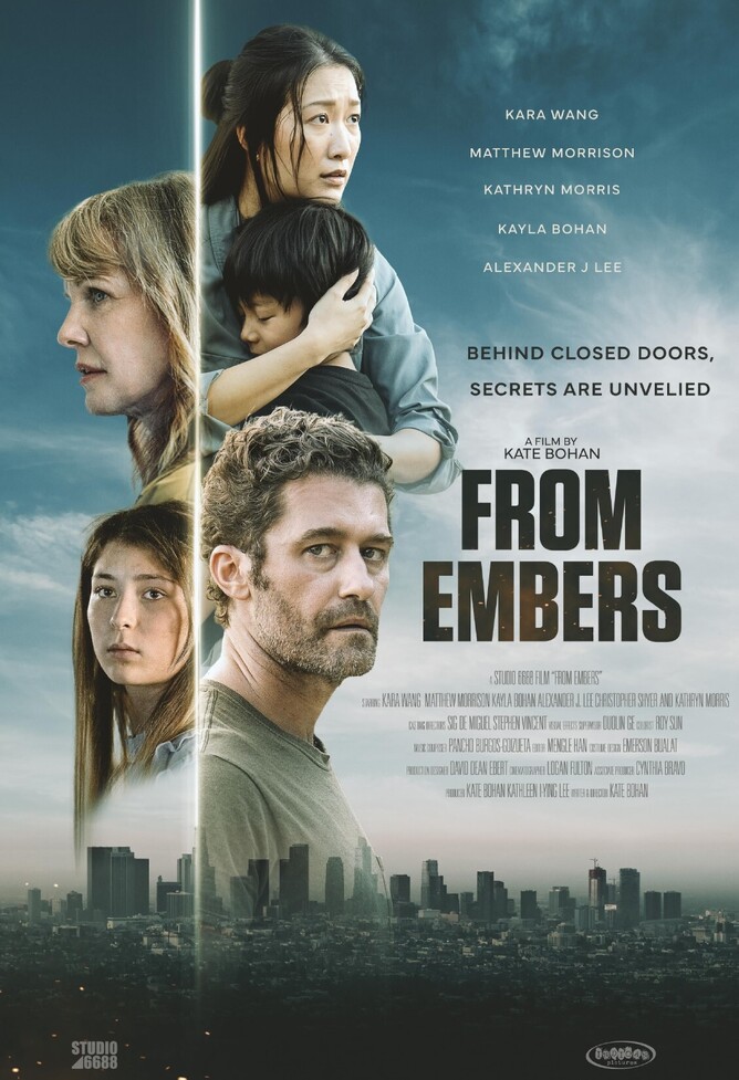 'FROM EMBERS' Official Poster featuring Matthew Morrison and Kara Wang – 2024 Thriller from Indican Pictures