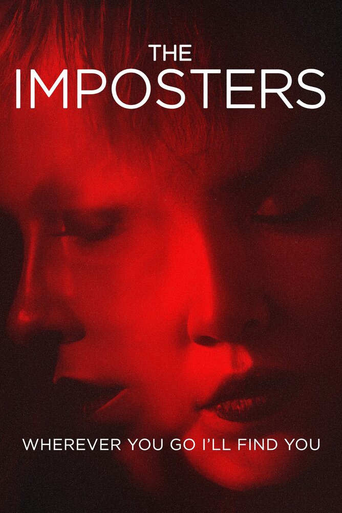 THE IMPOSTERS' UK digital release poster featuring Marie Everett and Chynna Walker, a psychological thriller with dark undertones.