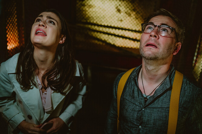 Sophie Skelton and Stuart Brennan in STALKER