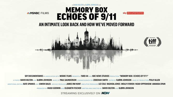 MEMORY BOX: ECHOES OF 9/11 will screen on SKY Documentaries & NOW TV from 9pm on Tuesday 18th January 2022.