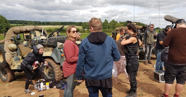 Gearing up for a battle scene on Tom Paton's STAIRS