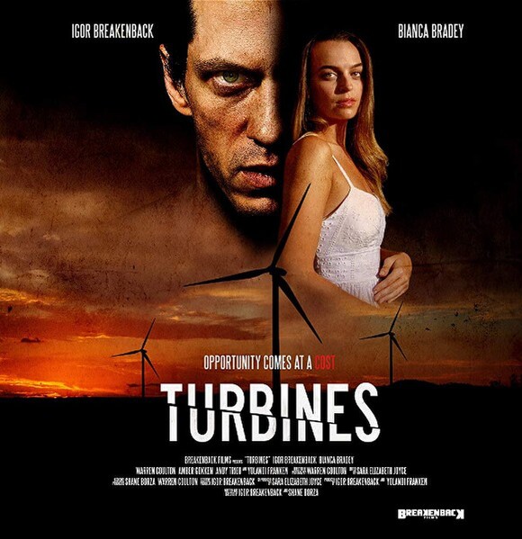 Igor Breakenback and Bianca Bradey star in Australian horror Turbines.