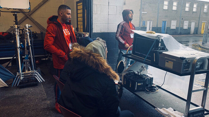 Mustapha Kseibati on the set of short film HATE