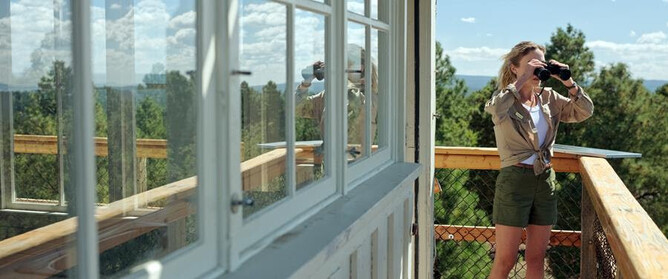 Meghan Carrasquillo as Melissa at Buck Mountain Lookout Tower in ‘LOOKOUT’