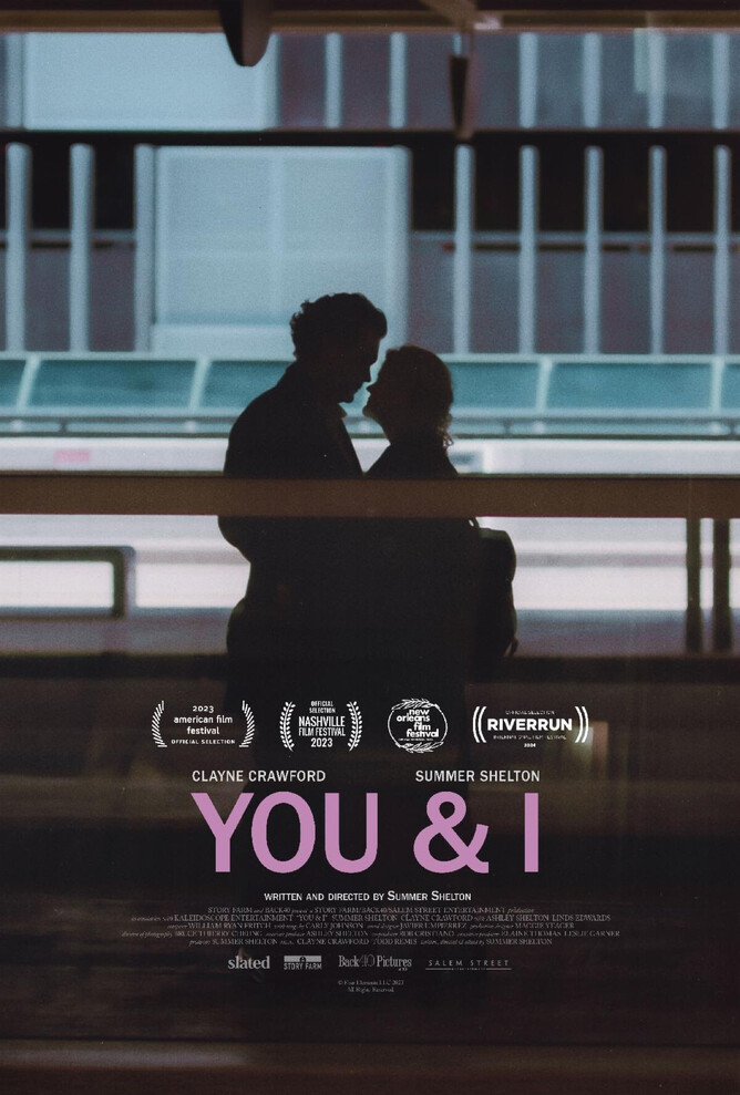Official poster for the romantic drama 'YOU & I,' written and directed by Summer Shelton, starring Summer Shelton and Clayne Crawford. A heartfelt exploration of love, regret, and second chances, premiering October 18, 2024, at Lumiere Music Hall, Los Angeles