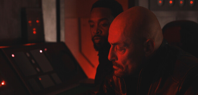 OF INFINITE WORLDS - LR: Rico Morris as Ruvin and Sean Cron as jarb,