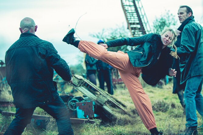 Director Ciaron Davies on set during production of 'GEEZERS'.